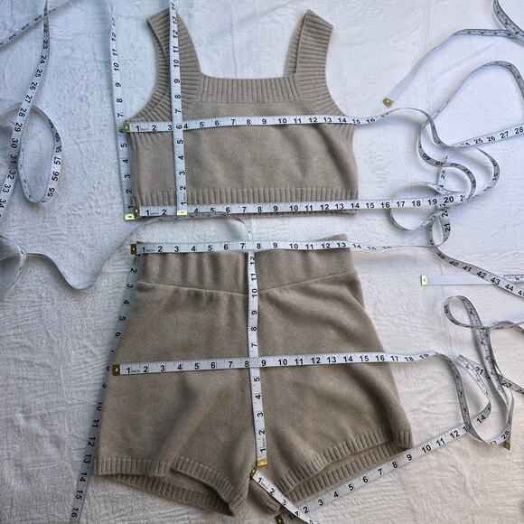 Lisa Yang Winnie Shorts Barbara Bralette Crop Size 1 S / M Sand Cashmere Sweater - Picture 4 of 16